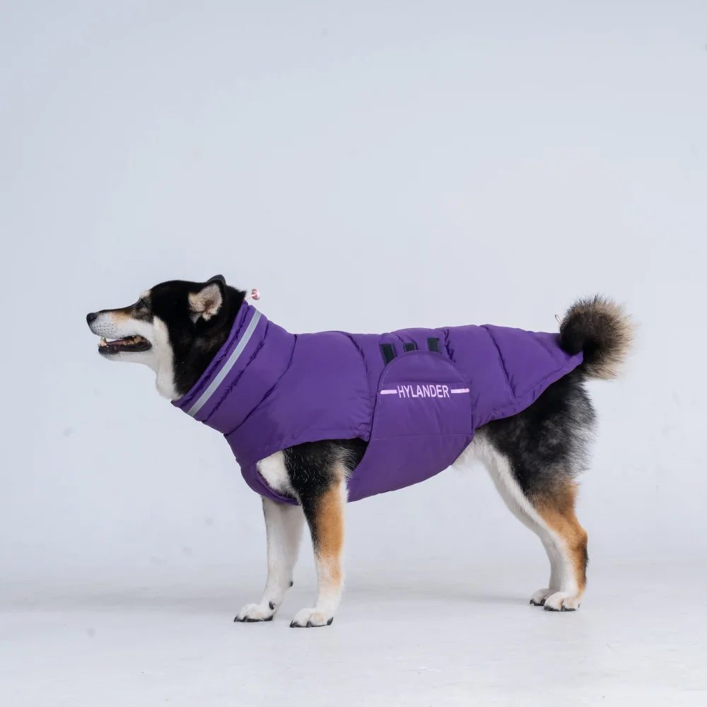 Hundemantel, Bekleidung, Kostüme, Jacke für Hunde, reflektierend, hochgeschlossen, gesteppt, Puffer, warm, Winter, große Hundekleidung