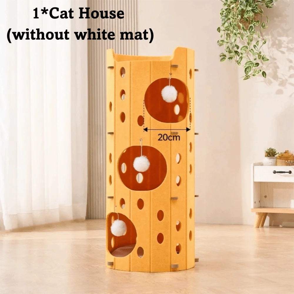 2 Floors/3 Floors Cat Scratching Post House Tree Hole Japanese Style Cat Bed All-in-one Durable Cat Condo