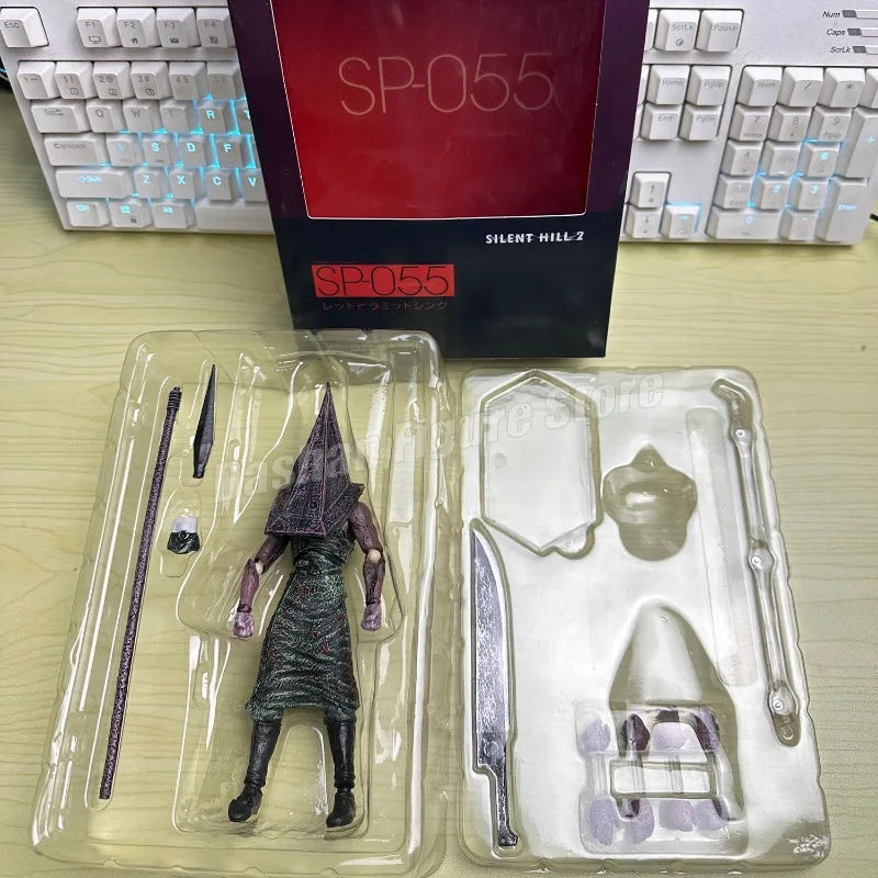 Figma Sp-055 Silent Hill Pyramid Head Action Figure 17cm Red Pyramid Thing Revelation 3D Figure PVC Bubble Head Nurse Model Toys