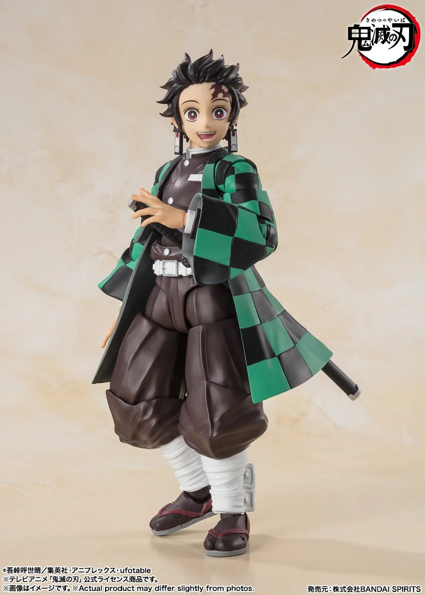 In stock Bandai Original Demon Slayer S.H.Figuarts Kamado Tanjirou About 14 cm Action Figures Collection Model Toy Gift