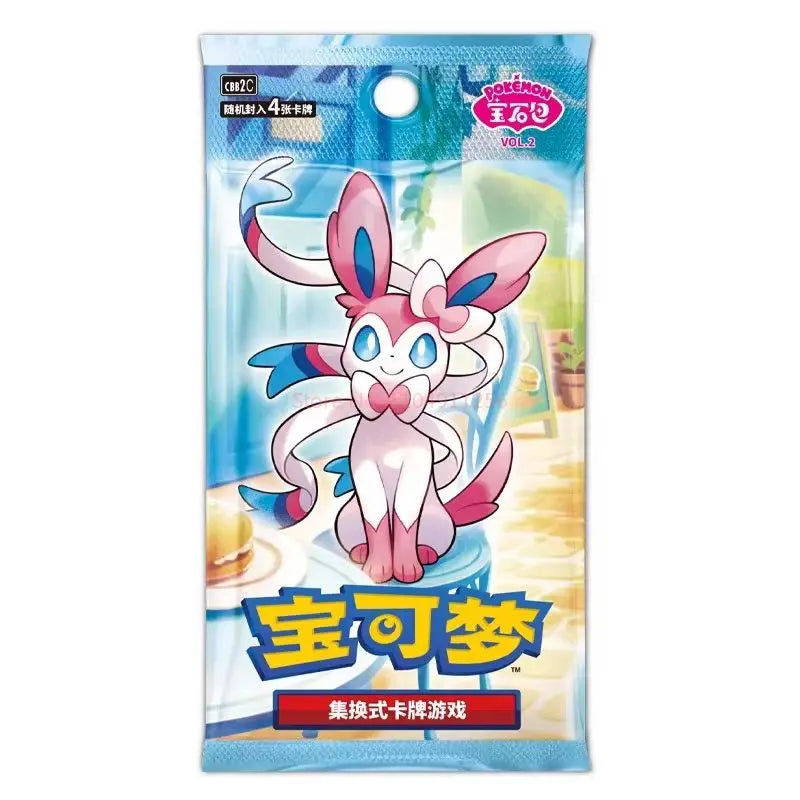100% Original Card Gem Pack Vol.2 Chinese Tcg Eevee Album Scarlet And Violet Trading Ptcg Bag Box Card Custom Toy Birthday Gifts