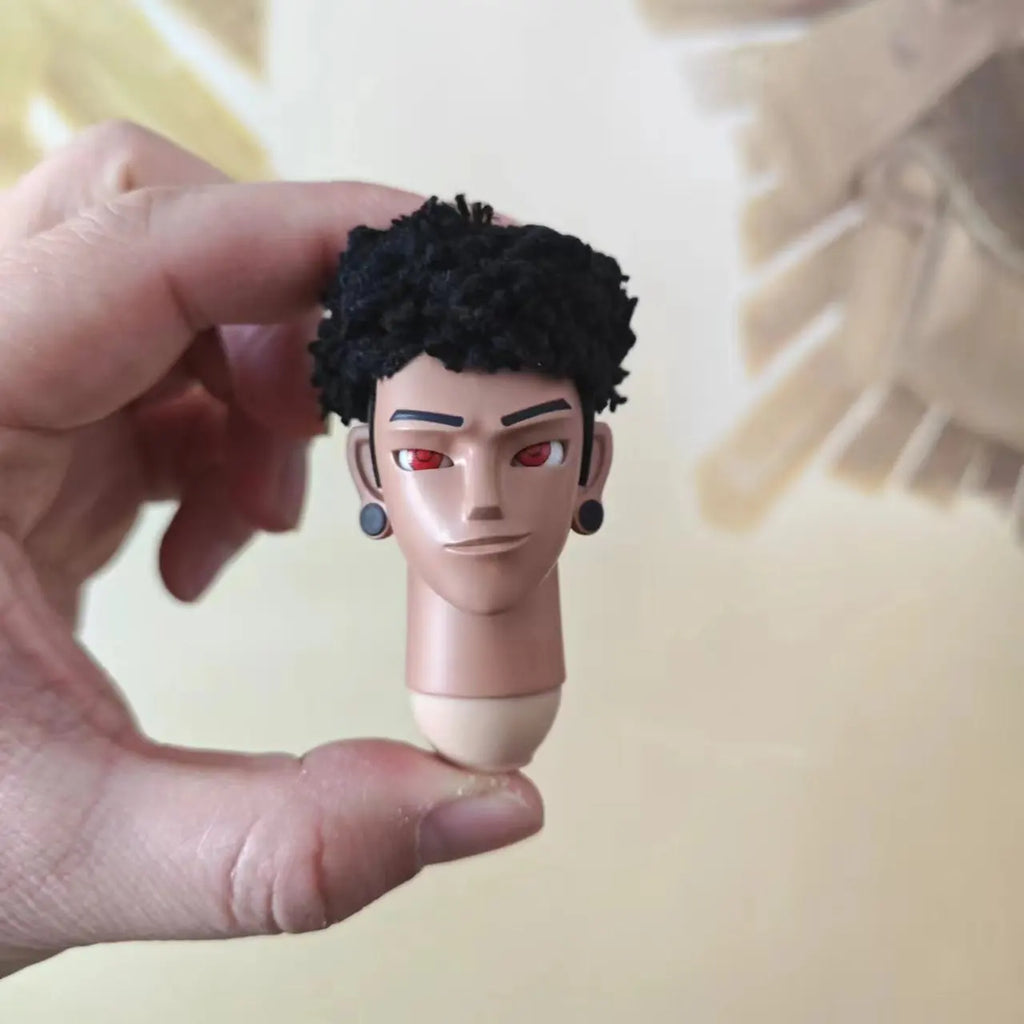 Customized 1/6 Scale Trendy Anime Male Solider Head Sculpt Boy Transplanted Hair Head Played Model for 12in Action Figure Toy