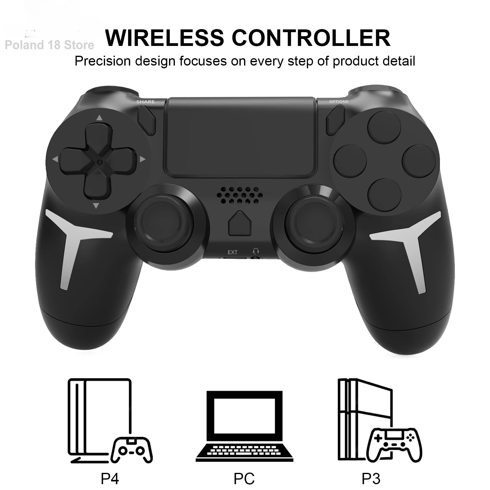Dual Vibration With touch pad Wireless Gamepad Bluetooth Controller For PS4 PS3 Console Computer PC