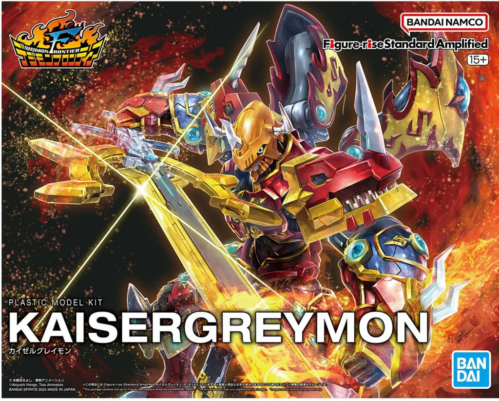Bandai In Stock Original Figure-Rise Standard Amplified Digimon Frontier Kaiser Greymon Assembly Action Figure Anime Model Toys