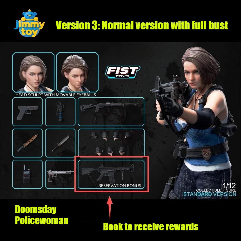 New Product Pre-sale: FIST TOYS 1/12 Scale Resident Evil Jill FIST-002 Classic Combat Girl Collectible Action Figure Model Toy