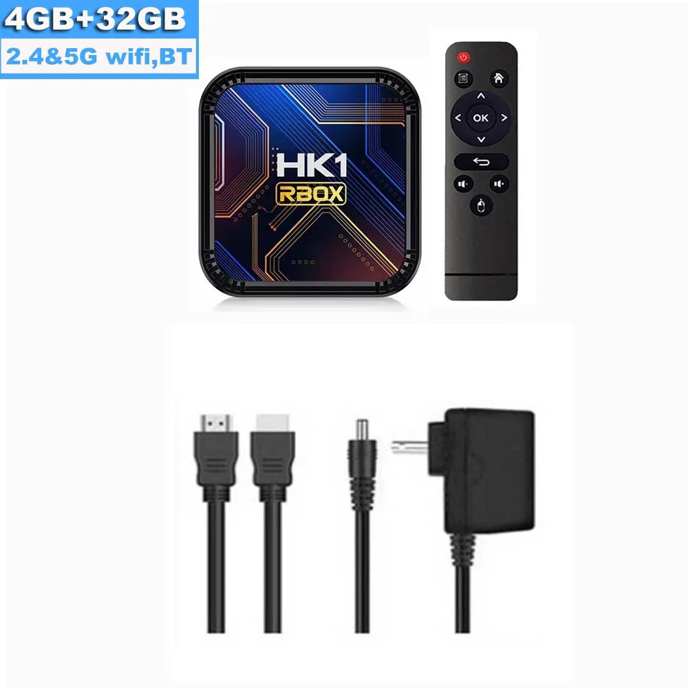 HK1 RBOX K8S Android 13.0 TV Box OTA Rockchip RK3528 4K 2.4G 5G Wifi6 BT5.0 100M Lan 16GB 32GB 64GB