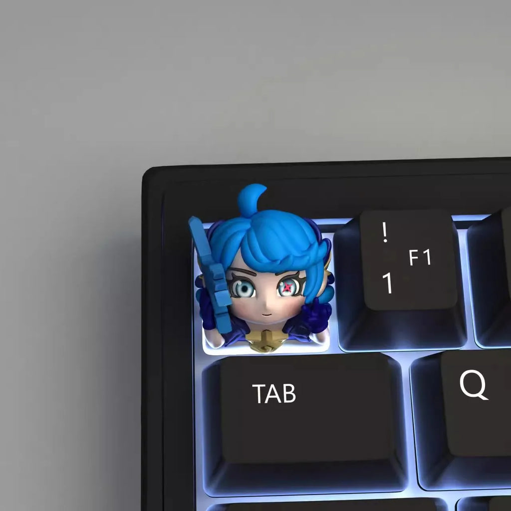 Game League of Legends LOL Yasuo Keyboard Cap Teemo KeyCaps Gwen Cosplay Key Caps Kawaii Machinery Keyboards Doll Accessories