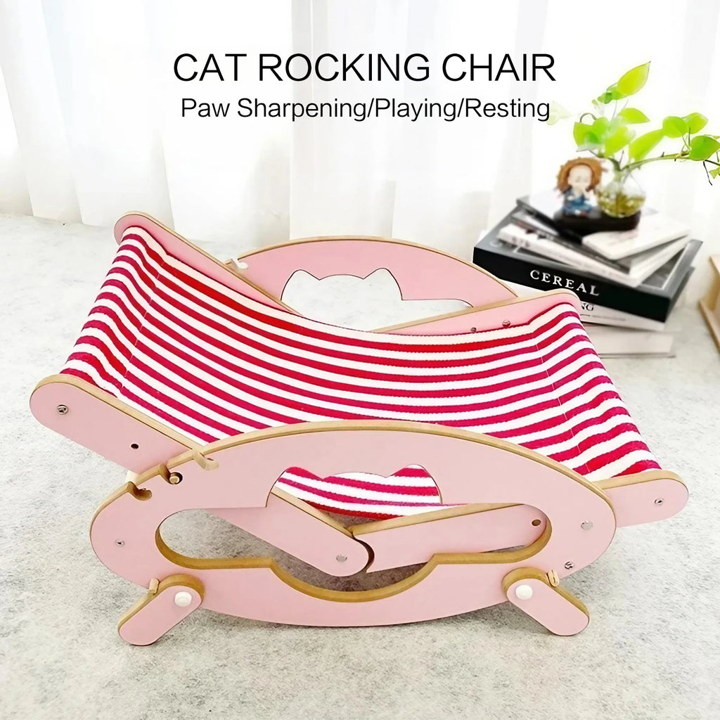 Verstellbare Katzenwippe mit 3 Positionen, Holzplatten mit hoher Dichte, abriebfest, kratzfest, atmungsaktiv, Haustiermöbel