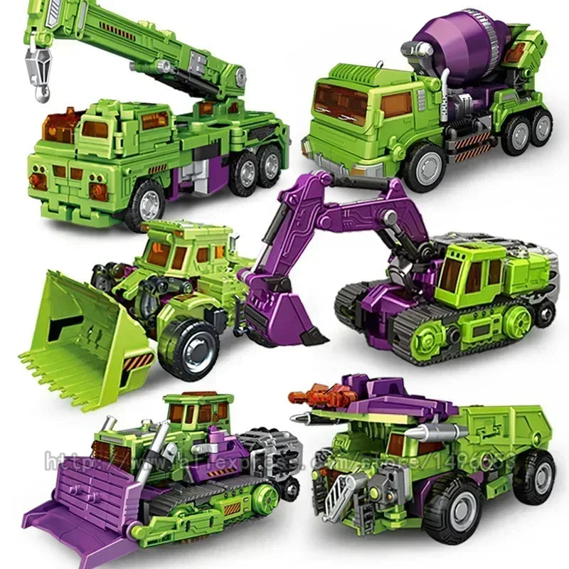 6-in-1 NBK 42 cm Devastator Spielzeug-Transformations-KO-Roboterauto-Kombinations-Actionfigur-Bagger-Mixer-Modell-Kinderweihnachtsgeschenk