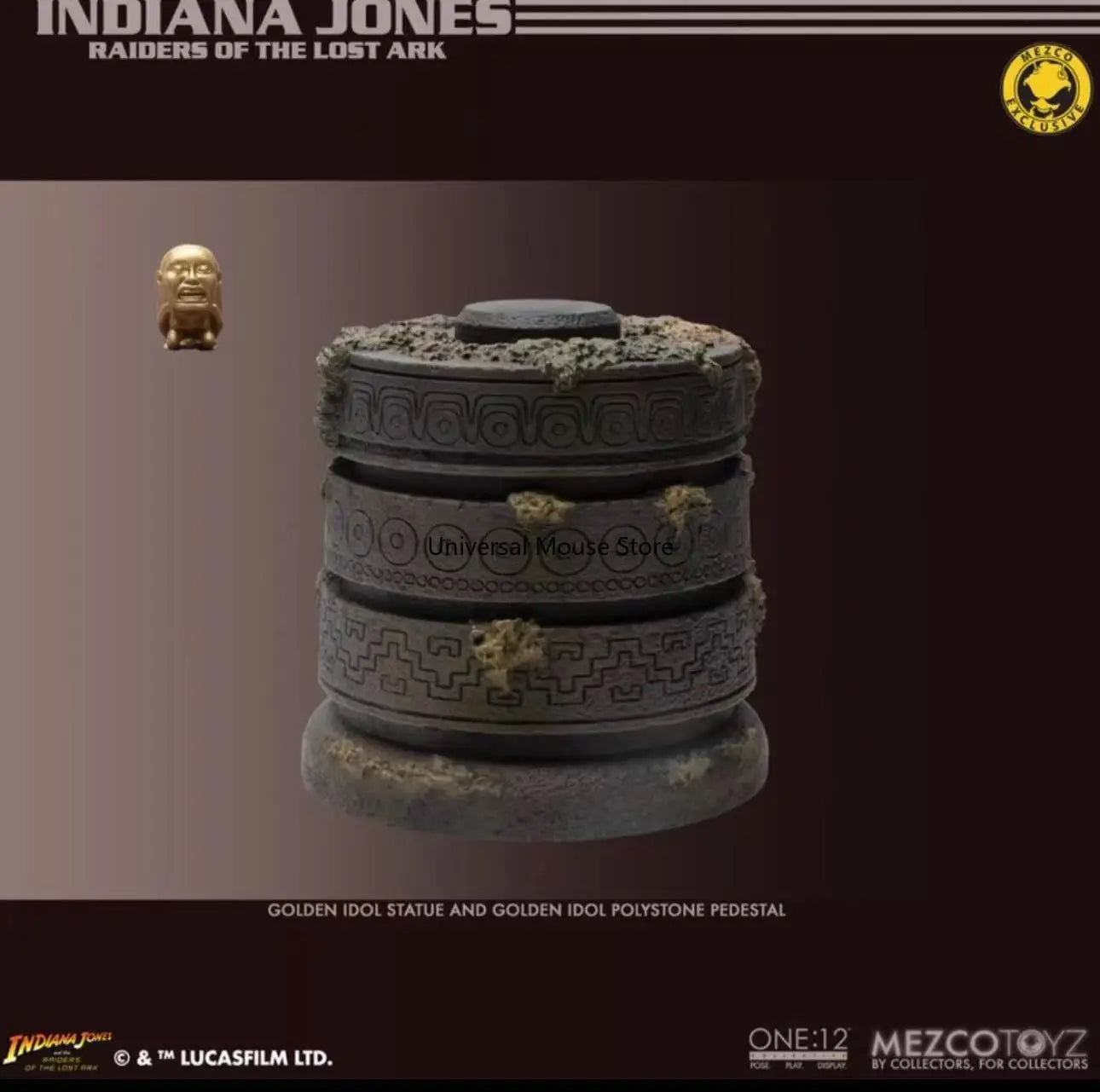 MEZCO Raiders of The Lost Ark Indian Jones Ant Gold Label 1:12 Action Figure Figure