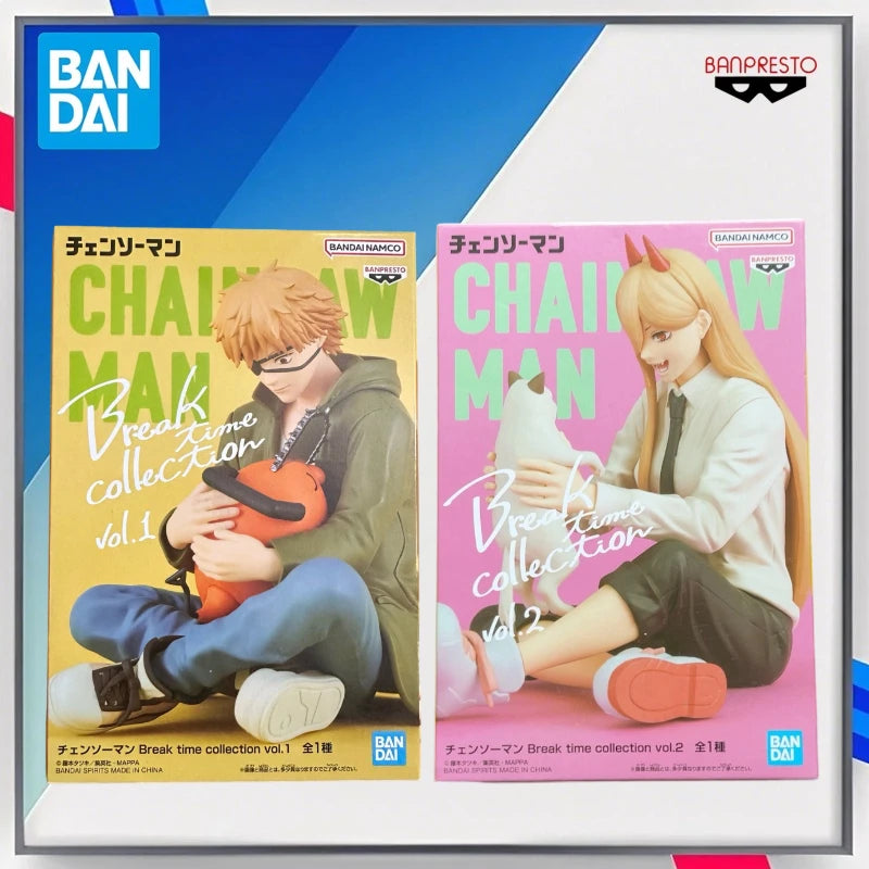 Bandai Genuine Chainsaw Man Anime Figure Denji Power Action Figure Toys for Boys Girls Kids Christmas Gift Collectible Model