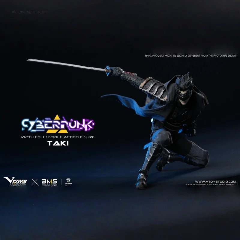 Original 17cm Vtoys Vsd010 Cyberpunk Samurai Taki Action Figure Collectible Full Set With Accessories Movable Toy Pvc Model Gift