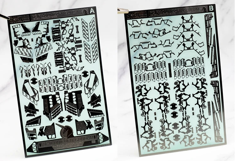 SH STUDIO for Gundam  PG 1/60 RX-0 UNICORN HIGH DETAIL UPGRADE ETHING PARTS Special Etching Sheet Assembled Model
