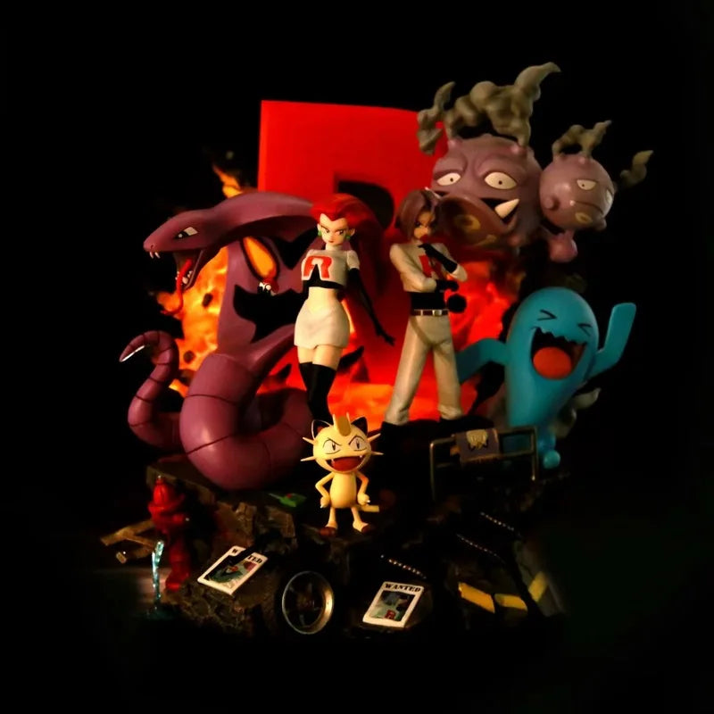 38cm Cartoon Treasure Dream Rocket Family Portrait Scene Statue Doll Hand-Made Model Large Exquisite Ornaments Toy Birthday Gift