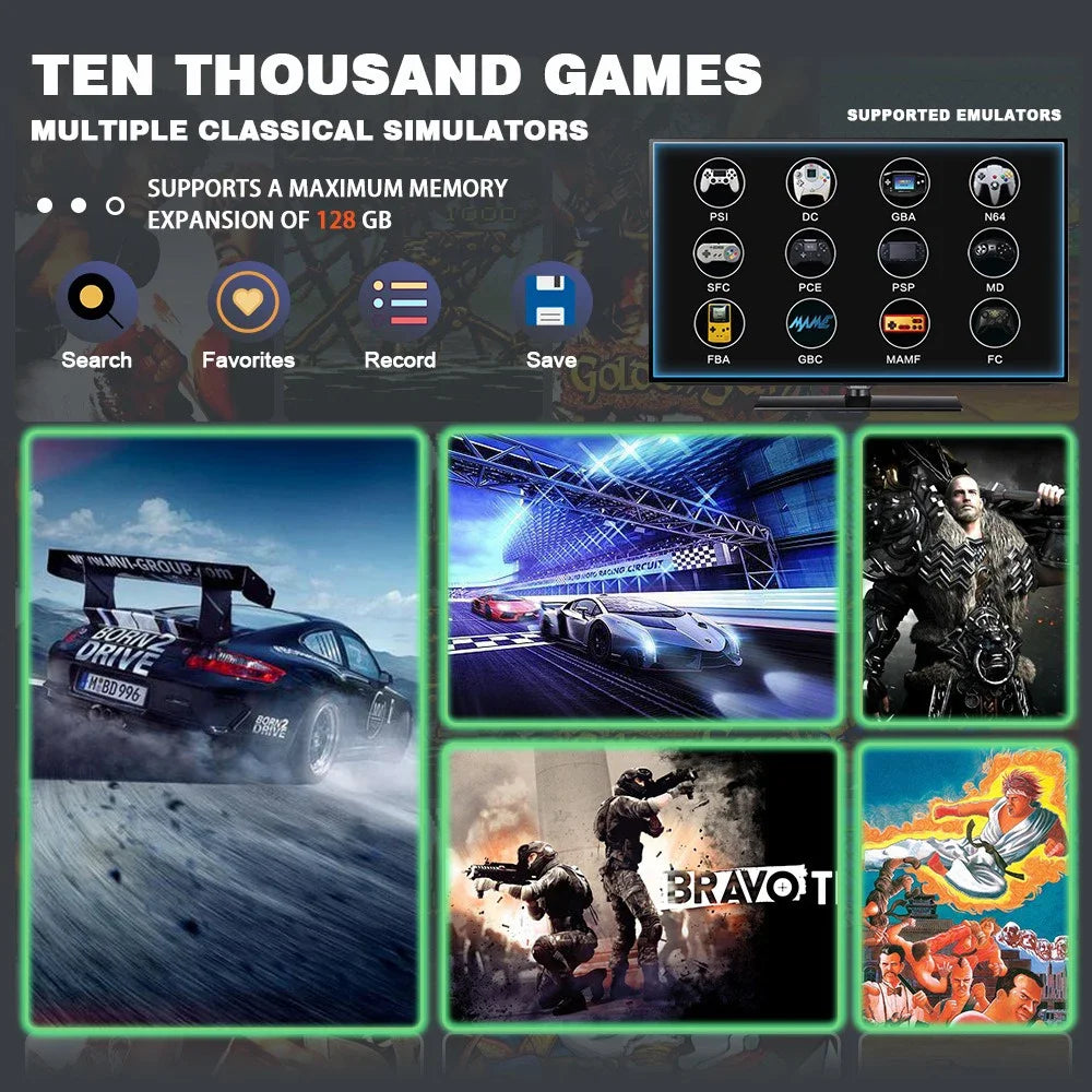 X2 Ultra Video Game Stick Console Or ONLY 64G Retro Games Christmas Gift 2.4G Double Wireless Controller 4K HD30000 Games