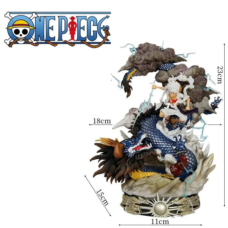 24cm One Piece Figures Luffy Vs Kaidou Anime Figures Luffy Gear 5 Statue Nika Luffy Figurine Gk Figurine Model Doll Toys Gift