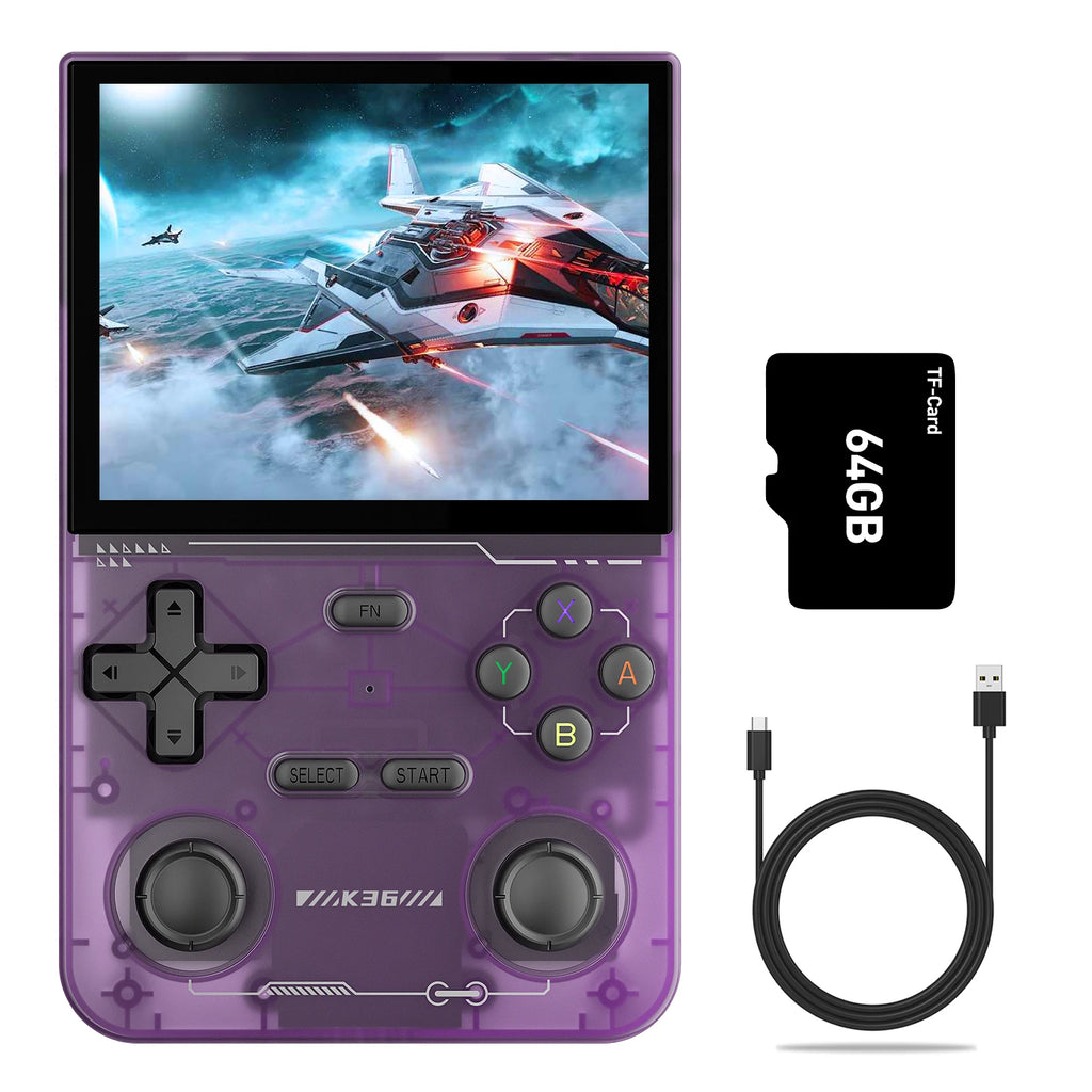 GAMINJA Retro Handheld Video Game Console Linux System 3.5 Inch IPS Screen Portable Pocket Game Player 64GB Games for Kids Gift