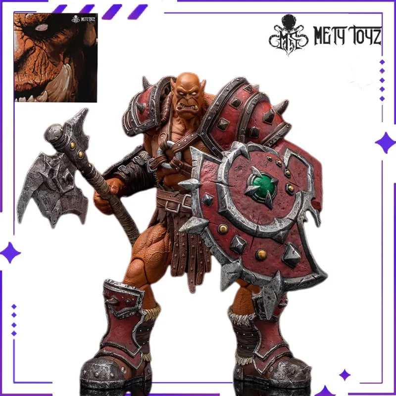 New MetyToys Original Limited Edition Warcraft Mercenary Squad Frost Throat Blood Skull Mobile Orc Model Toy HandmadeGiftcollect