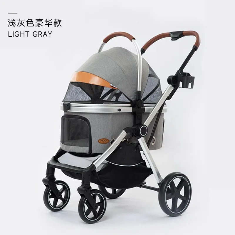 Separation Pet Trolley Dog Show Stroller Luxury 4 Wheels Detachable Pet Stroller for Cat&dogs