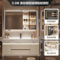 Einfache Luxus-Badezimmer-Waschtische Waschbecken Licht Eitelkeit Weiße Badezimmer-Waschtische Vintage-Spiegel Mobiletto Bagno Wohnmöbel