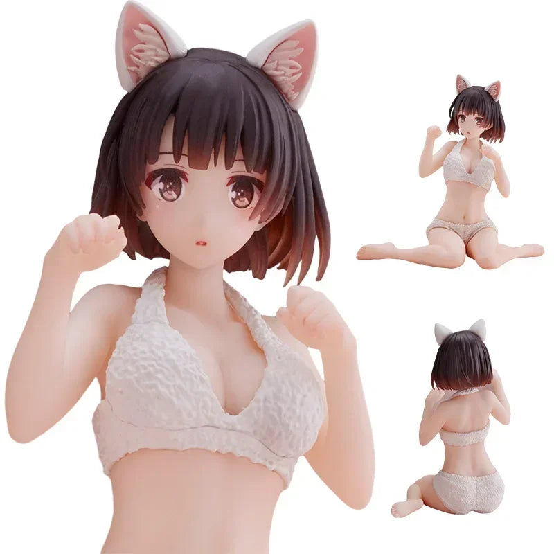 10CM Anime Kato Megumi Cat Ear Figure Saekano How To Raise A Boring Girlfriend Pajamas Anime Figure Action Figures Model Toys
