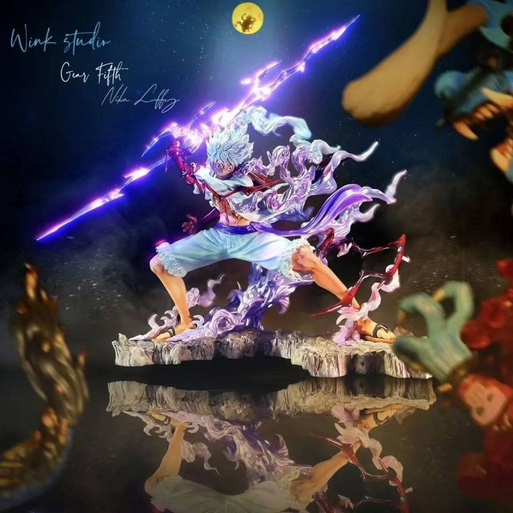 One Piece Wink Studio Small Thunderbolt Nikalufei 12CM Statue Model Handmade Ornament