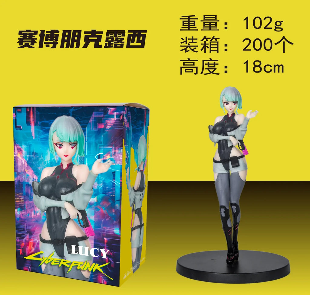 18CM Anime Game Cyberpunk: Edgerunners Lucy Figure Standing Anime Model Toy Gift Collection Aciton Figure PVC