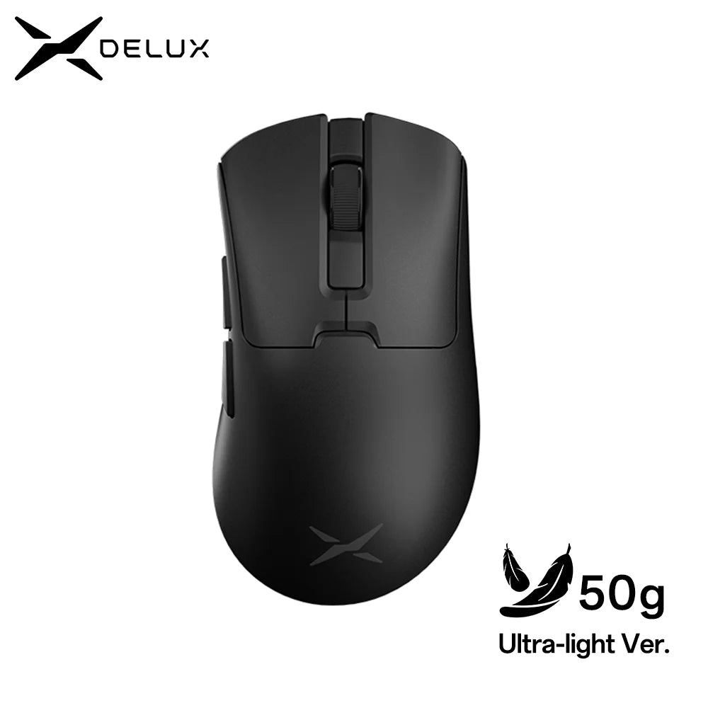 Delux M900PRO Ultra-light Version Wireless Gaming Mouse Ergonomic 1K/8K Polling Rate 50g PAW3395 for Right Big Hand PC Gamer