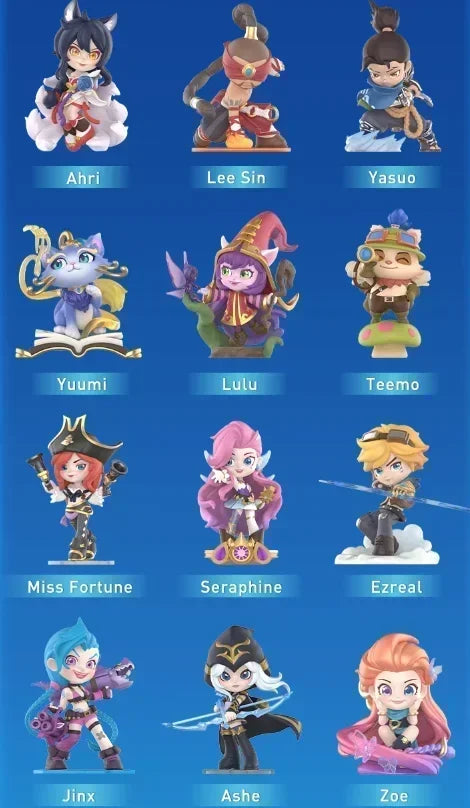 POP MART The League of Legends Classic Character Series Blind Box Toys Kawaii Anime Action Figure Surprise Mystery Box Doll Gift