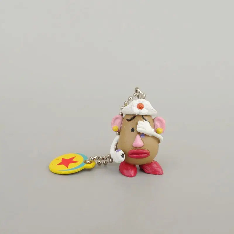 Disney Mr Potato Head Q Edition Keychain Creative High-value Anime Cartoon Cute Shape Potato Chips Cucumber Head Doll Decoration
