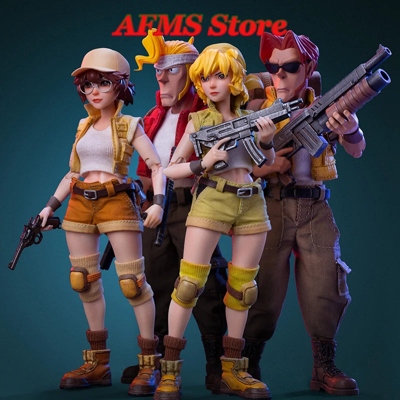 Tunshi Studio 1/12 Scale Metal Slug 3 Beautiful Sisters Fio Eri Full Set Fit 6inch Soldier Action Figure Collectible Toy