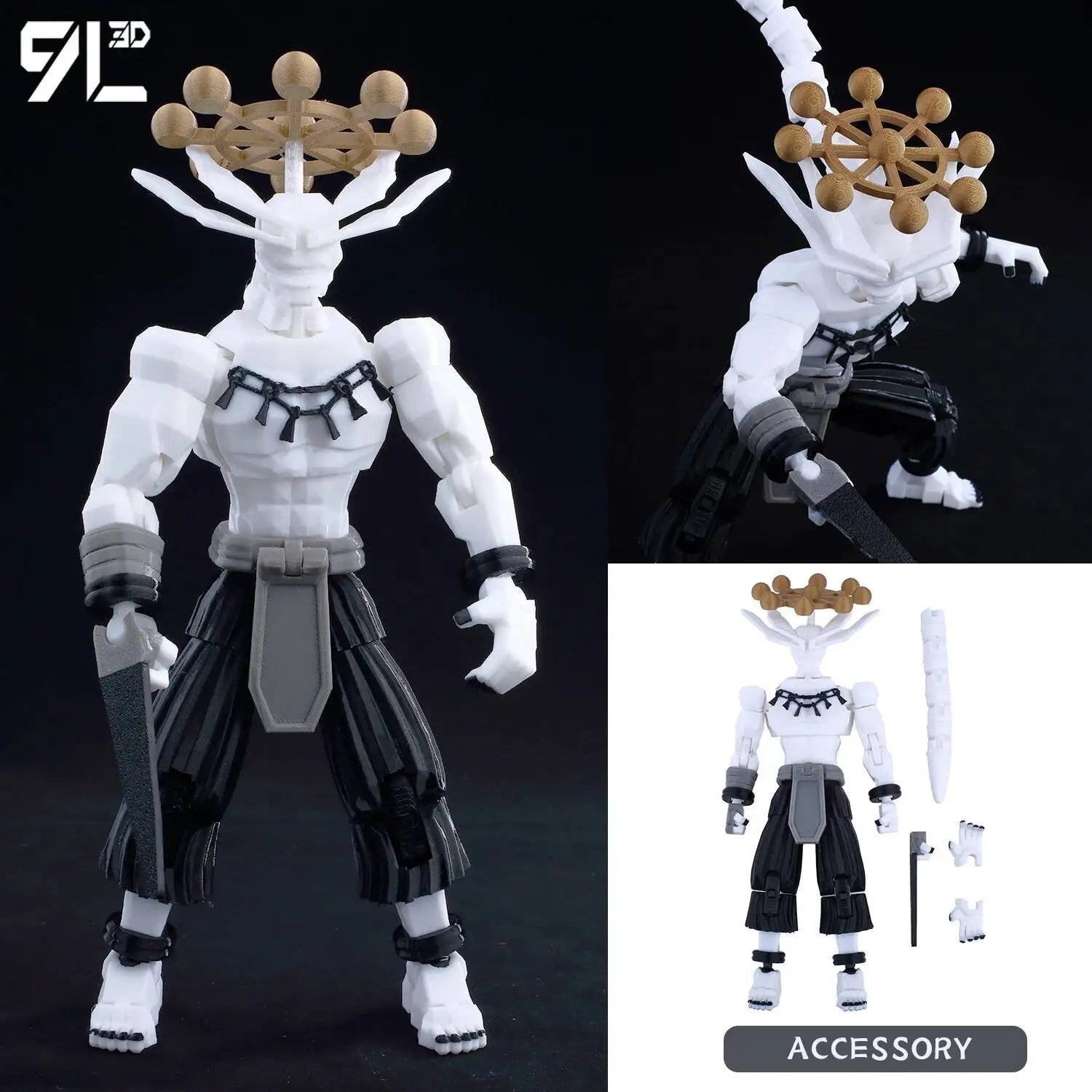 9L3D-gedruckter Dämonentöter AKAZA Tanjiro Kamado Lucky Dummy 13 bewegliche Gestaltwandler-Actionfiguren Schaufensterpuppenspielzeug für Anime-Fans