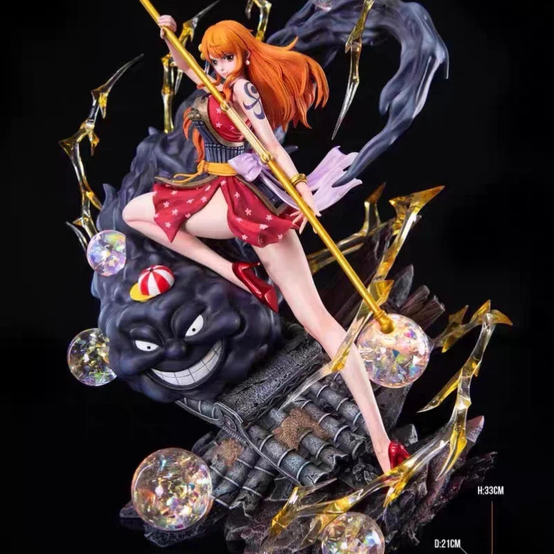 One Piece Nami GK Figure, Straw Hat Pirates Collectible Statue, Desktop Decoration & Display Model Gift for Anime Fans