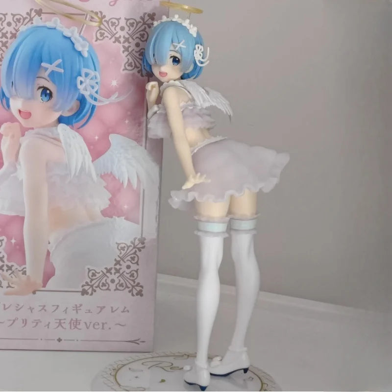 В наличност Taito Precious Figure Rem Pretty Tenshi Ver. Re:life in A Different World From Zero 23Cm Doll Anime Model Toys