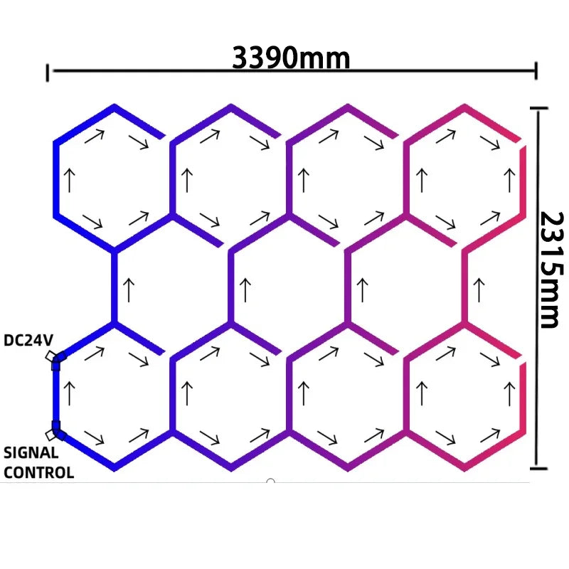 Hexagon Garage Lights RGB Garage LED Ligh APP Remote Control Multi Color Modes for Gaming Room Bar Club Gym Ceiling Lighting
