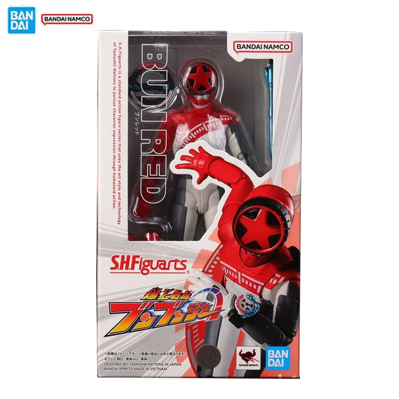 Bandai Original Genuine Figure Bakuage Sentai Boonboomger Model Kit SHF Bun Red Collection Model Action Figure Boys Toys Gifts