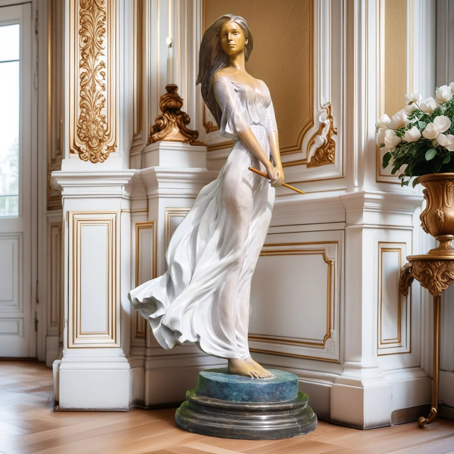 70 cm Schöne Luo Li Rong Bronzeskulptur Bronze Hübsche Dame Statue Berühmte Sexy Weibliche Skulptur Für Wohnkultur Großes Kunsthandwerk