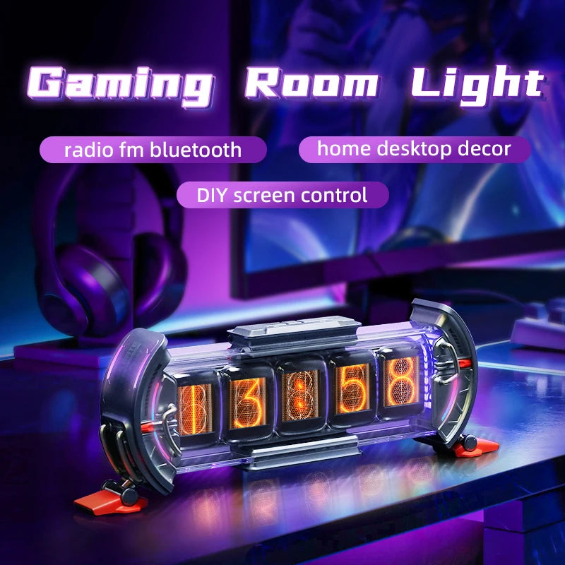 Divoom Times Gate Gaming-Raum-Setup, Digitaluhr mit intelligenter APP-Steuerung, WiFi-Verbindung, RGB-LED-Anzeige, Bürodekor Cyberpunk