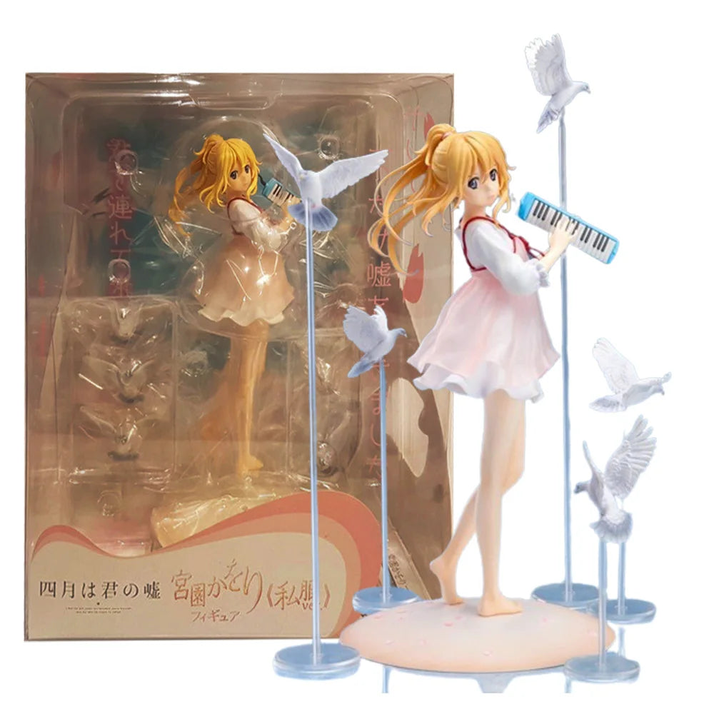 16CM Anime Shigatsu wa Kimi no Uso Miyazono Kaori Figure 1/8 Shifuku ver. Arima Kousei to no Deai Action Figure Doll Toys