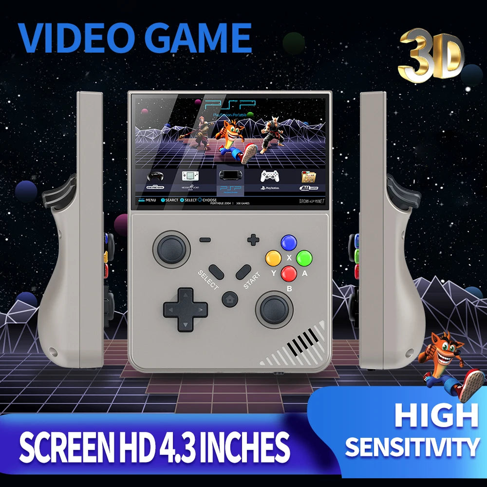 R43Pro 4,3 Zoll HD-Bildschirm LINUX Cortex-A17 Retro-Handheld-Videospielkonsole Open Source Linux-System Ideal für Reisen Kindergeschenk