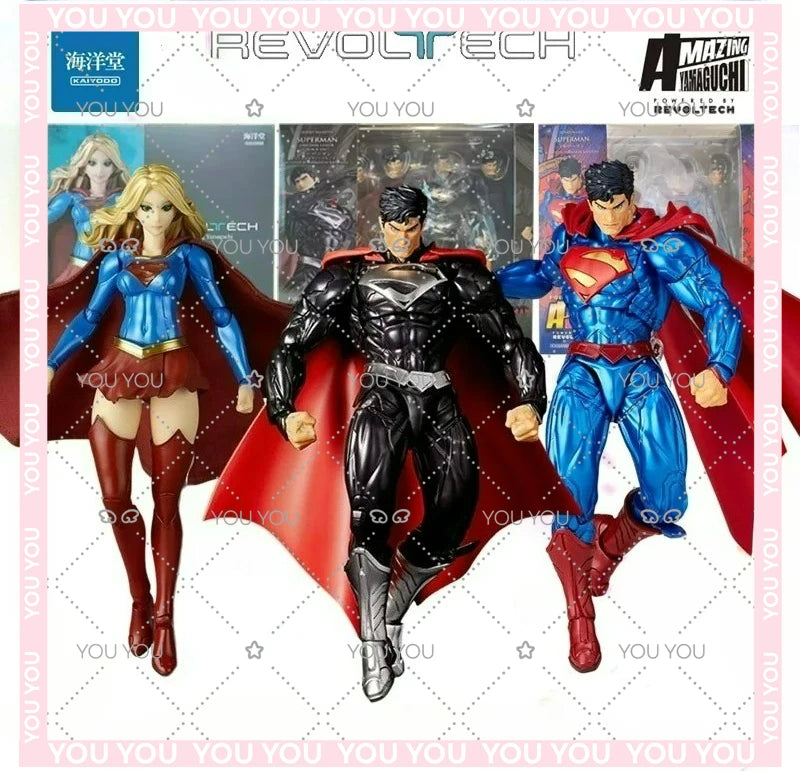KAIYODO Original Amazing Yamaguchi Style Series Number 027 DC Superman/Black Panther/Wolverine/Supergirl Toy Movable Collection