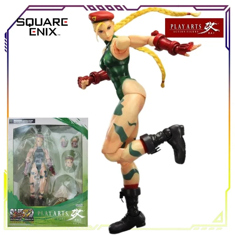 SquareEnix Play Arts Kai Street Fighter Series Action Figures - Akuma Chun-Li Cammy Ryu - Articulated Collectible Anime Figures
