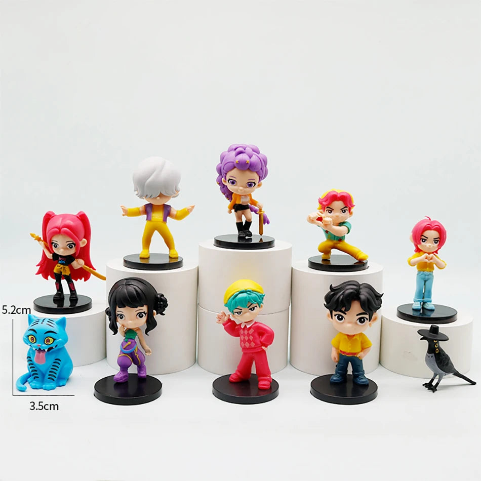 2026 new 10pcs/Set Q Version Demon Hunters Action Figure Derpys Rumi Mira Zoey Sussy Figurine Doll For Fans Gift Childen Gift