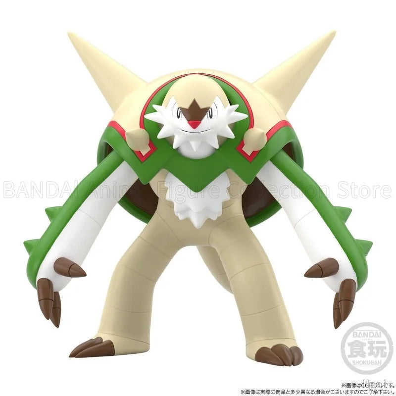 Original Bandai Shokugan Pokemon Karumu / Chesnaught / Delphox Toys Model Decoration Gift Collection