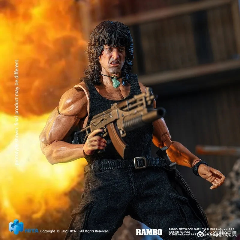 HIYA TOYS EXQUISITE SUPER Series 1/12 Finished Painted Toys The First Drop of Blood in The Movie Rambo Hot Blooded Fighting Doll
