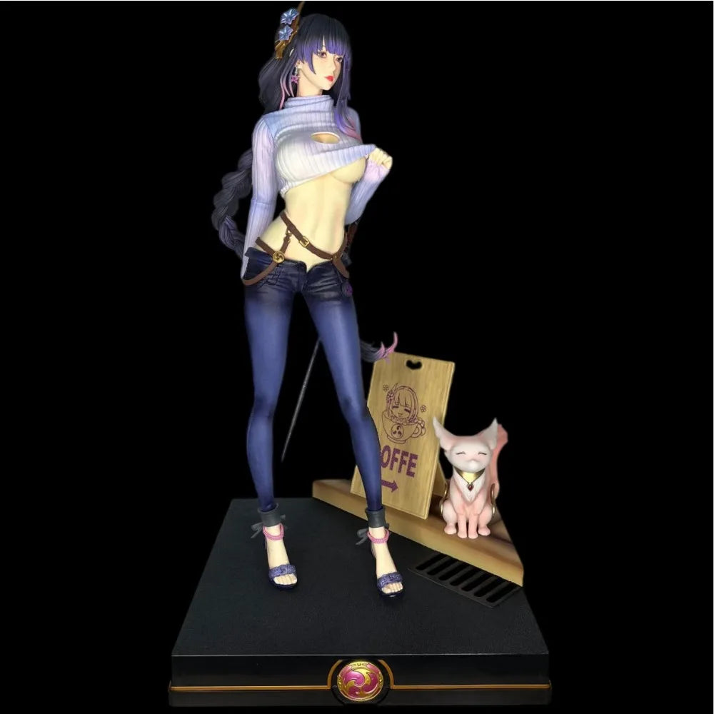 20.08in/51cm Anime Genshin Impact Figure Raiden Shogun Action Figures PVC Statue Model Collection Toys Gifts