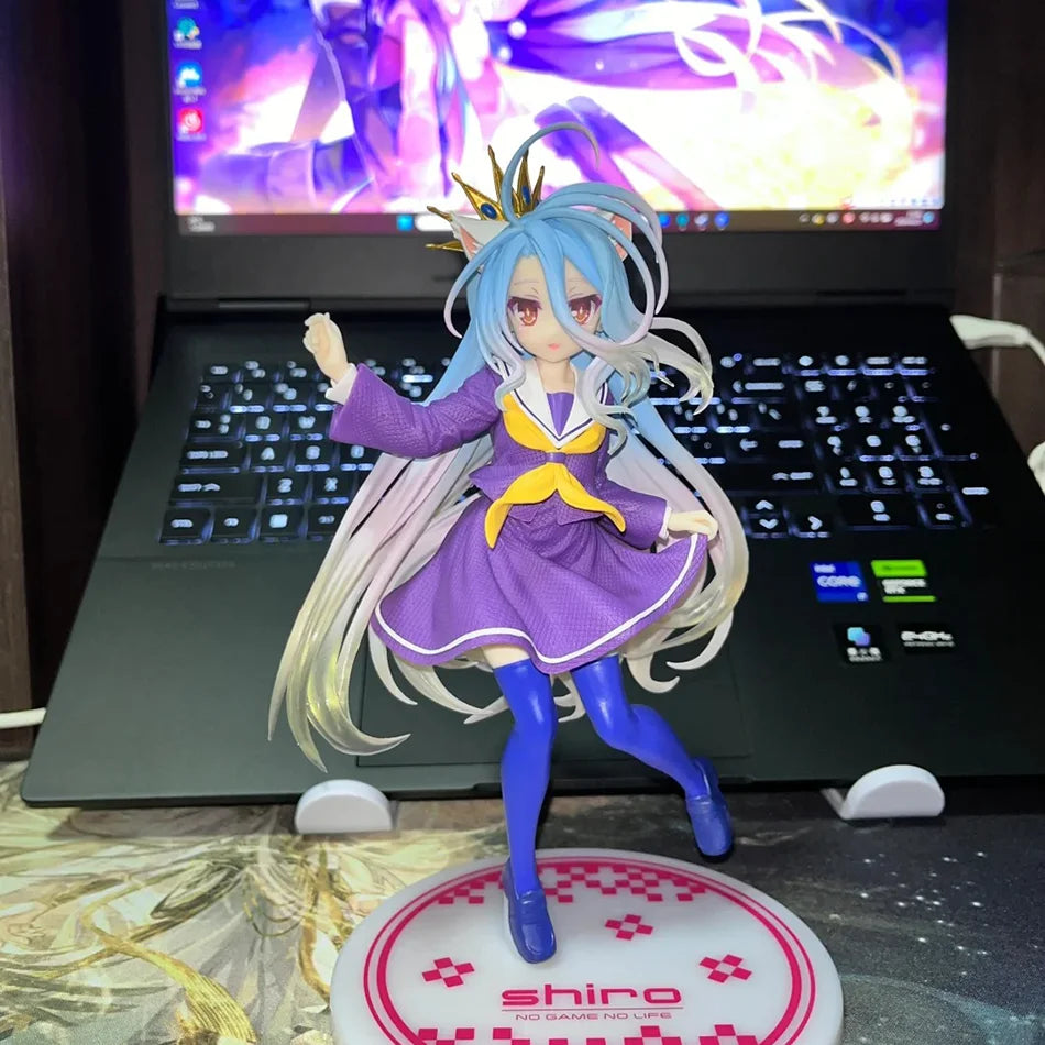Anime NGNL No Game No Life Weiße 19CM Figur Anime Shiro PVC Anime Actionfiguren Modell Sammlerstück Ornament Anime Spielzeug Geschenk