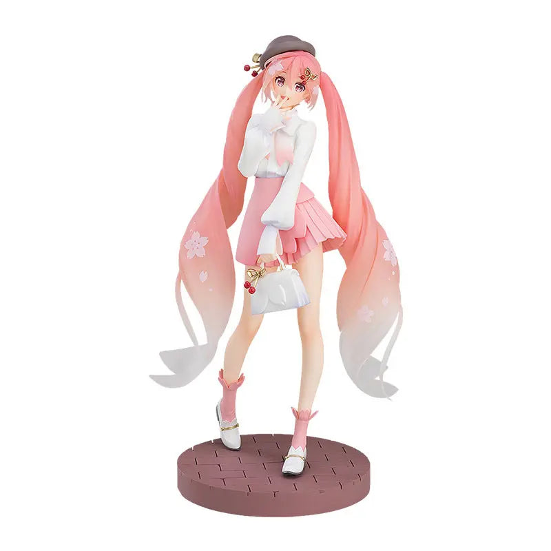 Genuine Gsc Hatsune Miku Smile Value 2025 Pop Up Parade Sakura Miku Anime Figure Collect Model Desktop Decoration Birthday Gift