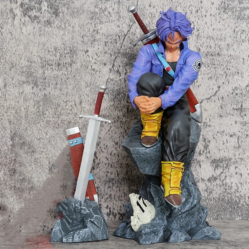 Anime Dragon Ball Z Super Saiyan The Future Warrior Trunks Sitting Ver. PVC Action Figure Statue Collection Model Toys Doll Gift