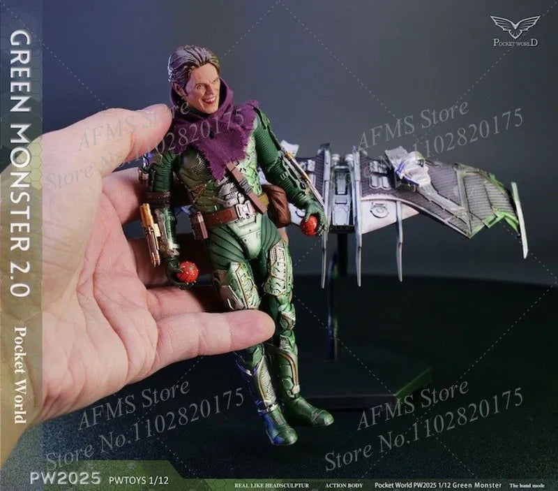 PW2025 1/12 Men Soldier Willem Dafoe Green Monster Villain War Damaged Version Spider-Man No Way Home 6Inch Action Figure